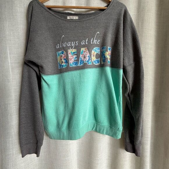 Y2K Coastal Ron Jon Sweatshirt XL Always at the Beach Floral Pullover - Picture 1 of 14